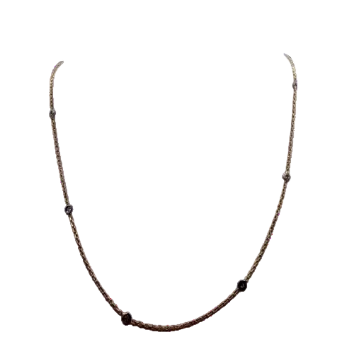 Collier Ras du Cou en Or Jaune 18K - Diamants - 2.56G