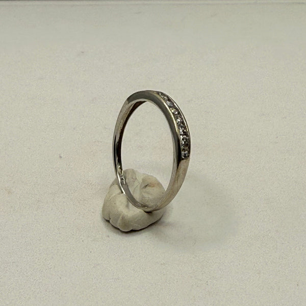 Bague Alliance Demi Tour Or Blanc 18K Taille-54