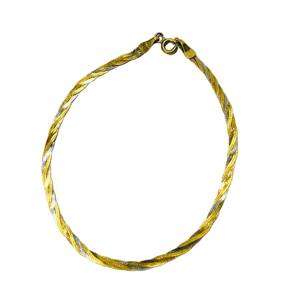 Bracelet trois or 18 carats en maillon tressé