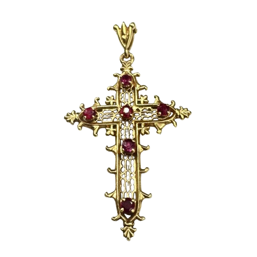 Pendentif Croix en Or Jaune 18K