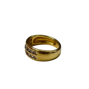 Jonc en or jaune 750 avec diamants