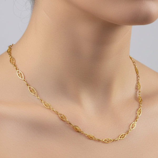 Collier Princesse en Or Jaune Maille Filigrane 18K - 7.90G