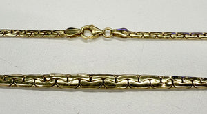 Collier Ras du Cou en Or Jaune 18k, Maille Haricot