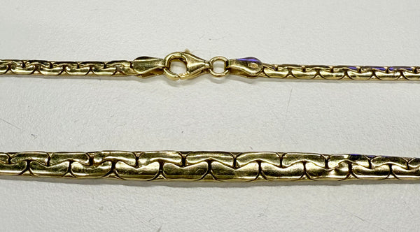 Collier Ras du Cou en Or Jaune 18k, Maille Haricot