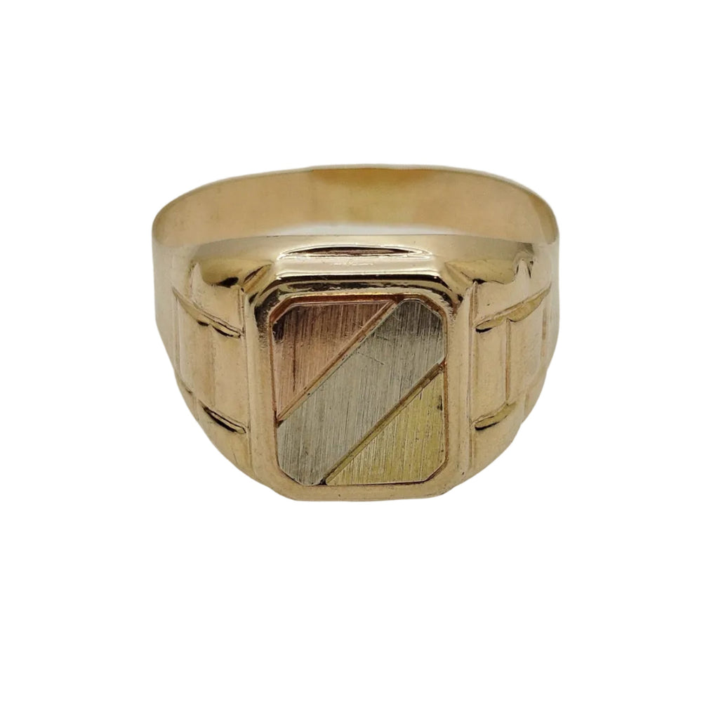 Chevalière en Or Tricolore 18K - 5.64Grs - T71