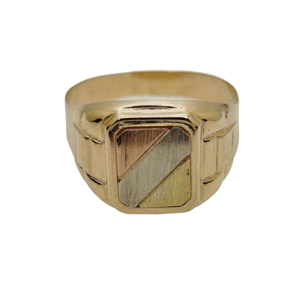 Chevalière en Or Tricolore 18K - 5.64Grs - T71