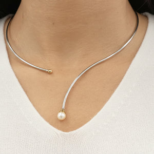 Collier ras du cou perle en or 18 carats