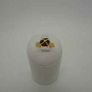 Bague en Or Jaune 18K avec Grenat - T 54