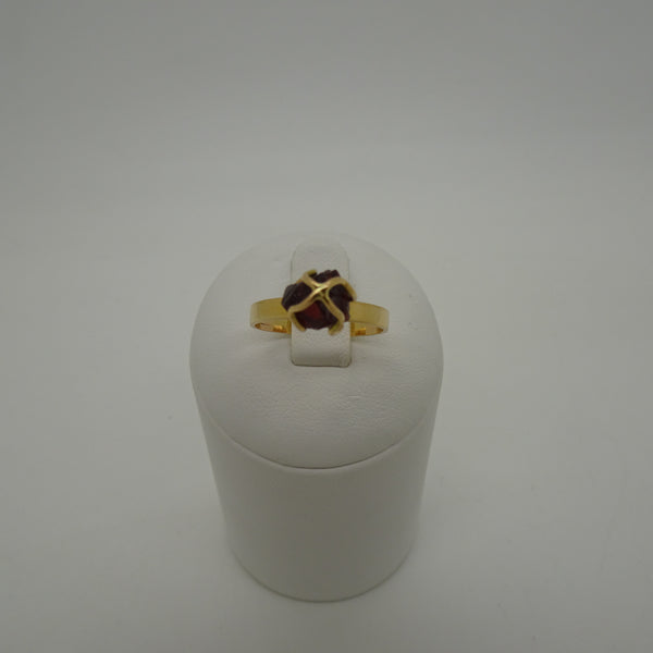 Bague en Or Jaune 18K avec Grenat - T 54