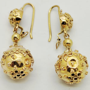 Boucles d'Oreilles Pendantes en Or Jaune 18K - 4.95gr