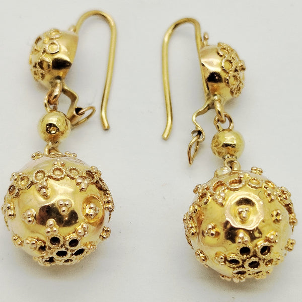 Boucles d'Oreilles Pendantes en Or Jaune 18K - 4.95gr