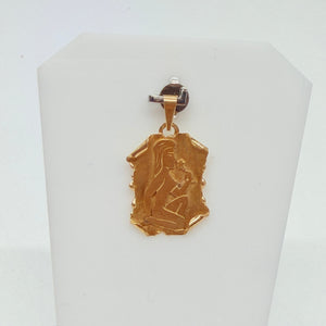 Pendentif Médaillon Or Jaune 18k Femme Fleur