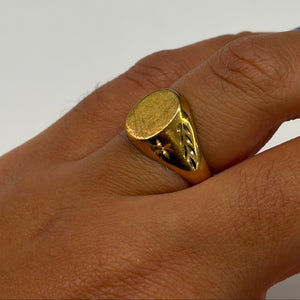 Bague chevalière en Or jaune 18K