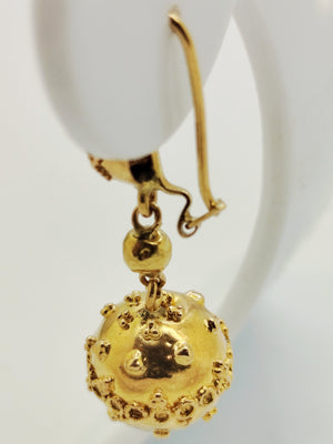 Boucles d'Oreilles Pendantes en Or Jaune 18K - 4.95gr