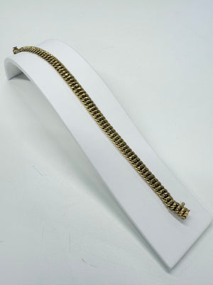 Bracelet Maille Américaine en Or Jaune 18k Lg18cm