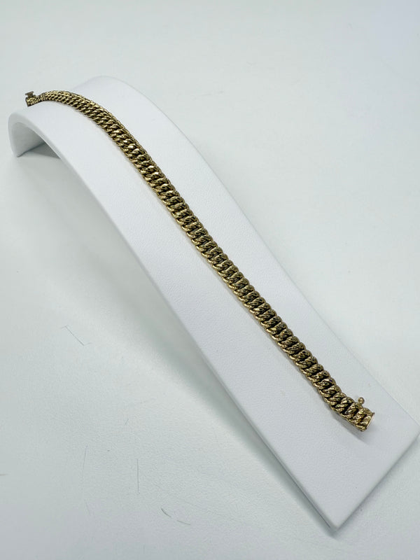 Bracelet Maille Américaine en Or Jaune 18k Lg18cm