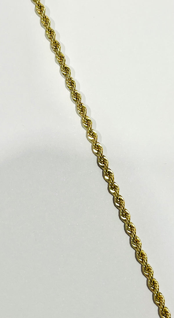 Bracelet Maillon Corde en Or Jaune 18 K