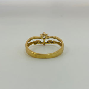Bague Or Jaune 18K avec 10 Oxyde de Zirconium