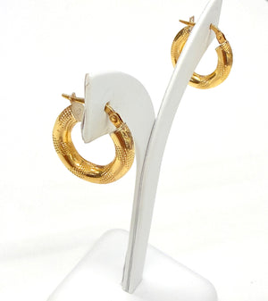 Boucles d'oreilles créoles en or jaune 18k 2.38 Grs