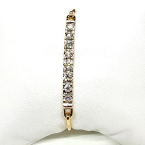 Bracelet jonc en Or jaune et blanc 18k avec diamants