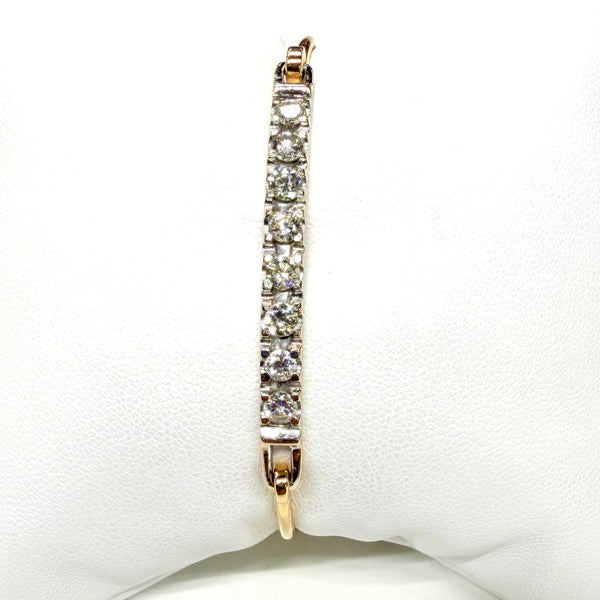 Bracelet jonc en Or jaune et blanc 18k avec diamants