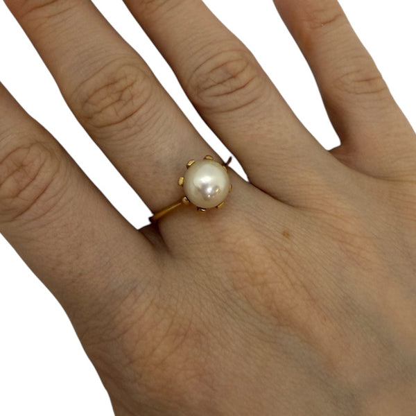 Bague Solitaire en Or Jaune 18K - Taille 53 - 3.95G