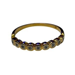 Bague Demi Tour Or Jaune Diamants 750 18K