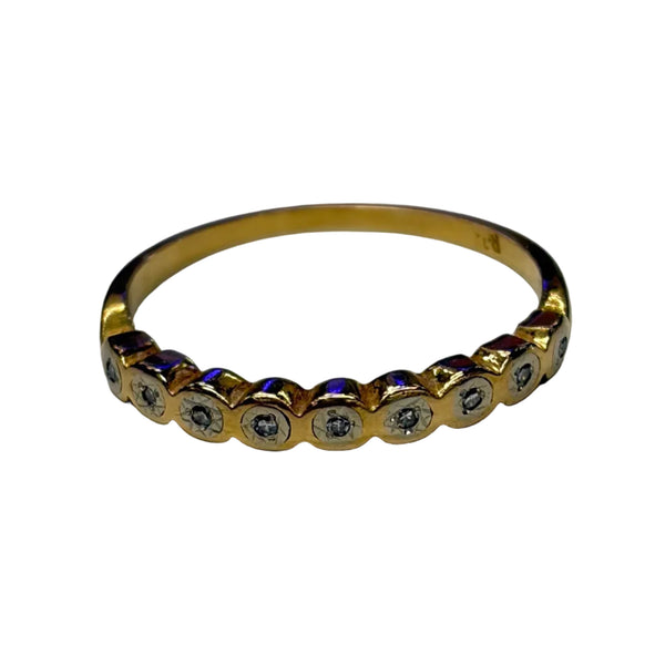 Bague Demi Tour Or Jaune Diamants 750 18K