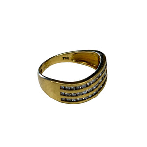 Superbe Bague avec Diamant en Or Jaune 18K