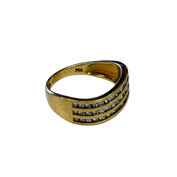Superbe Bague avec Diamant en Or Jaune 18K