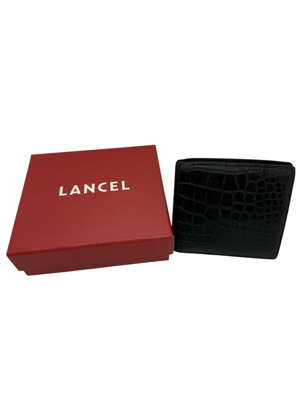 Portefeuille Lancel en crocodile noir
