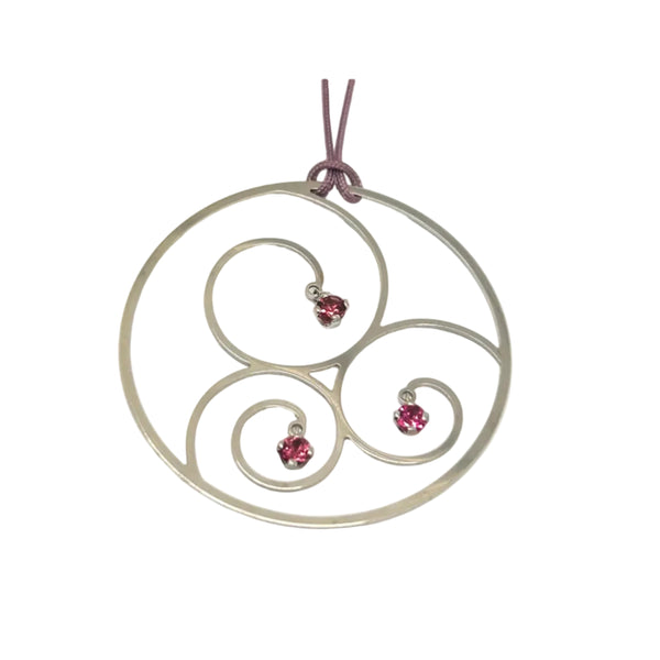 Symbole en or blanc 18 carats avec morganite
