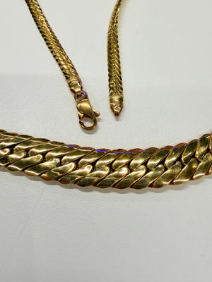 Collier maille anglaise en Or Jaune 18k - 17.89 Grs