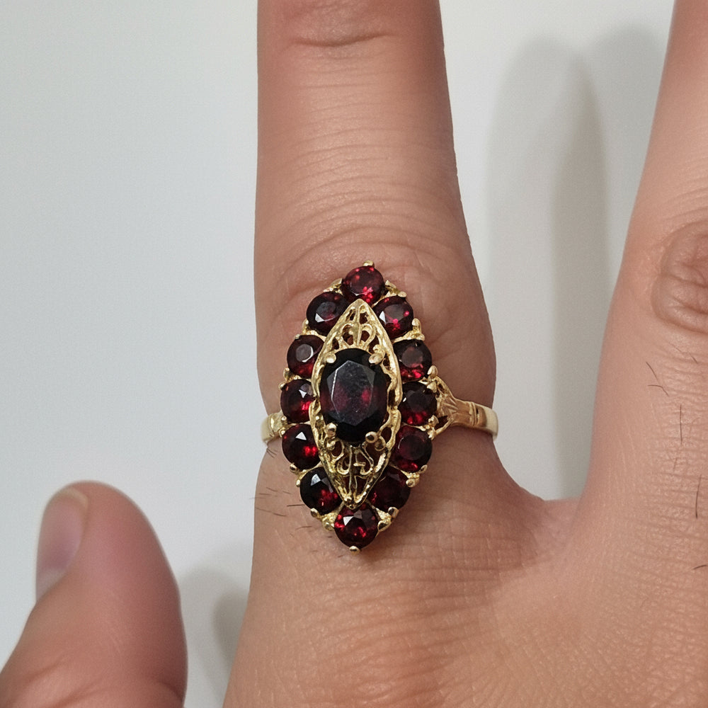 Bague Marquise en Or Jaune 18K- Taille 55