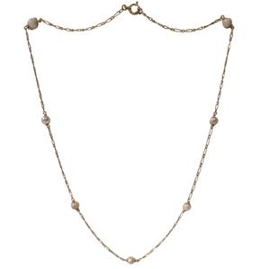 Collier Ras du Cou en Or Jaune avec Perles Naturelles