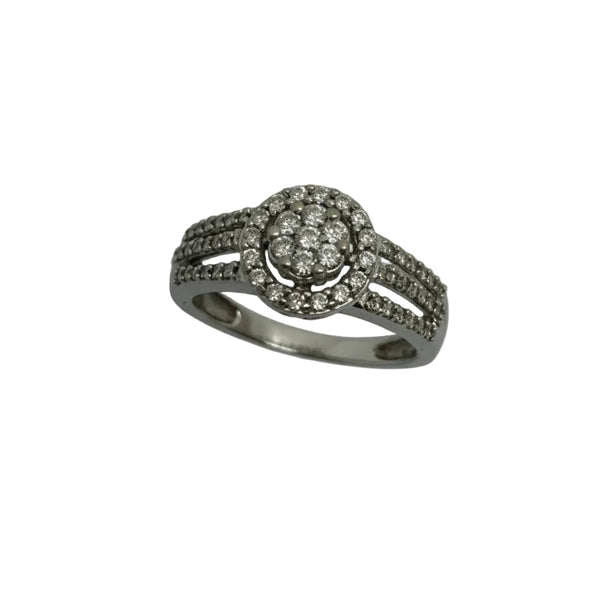 Bague en Or Gris 18K - 4.39 G avec Diamants
