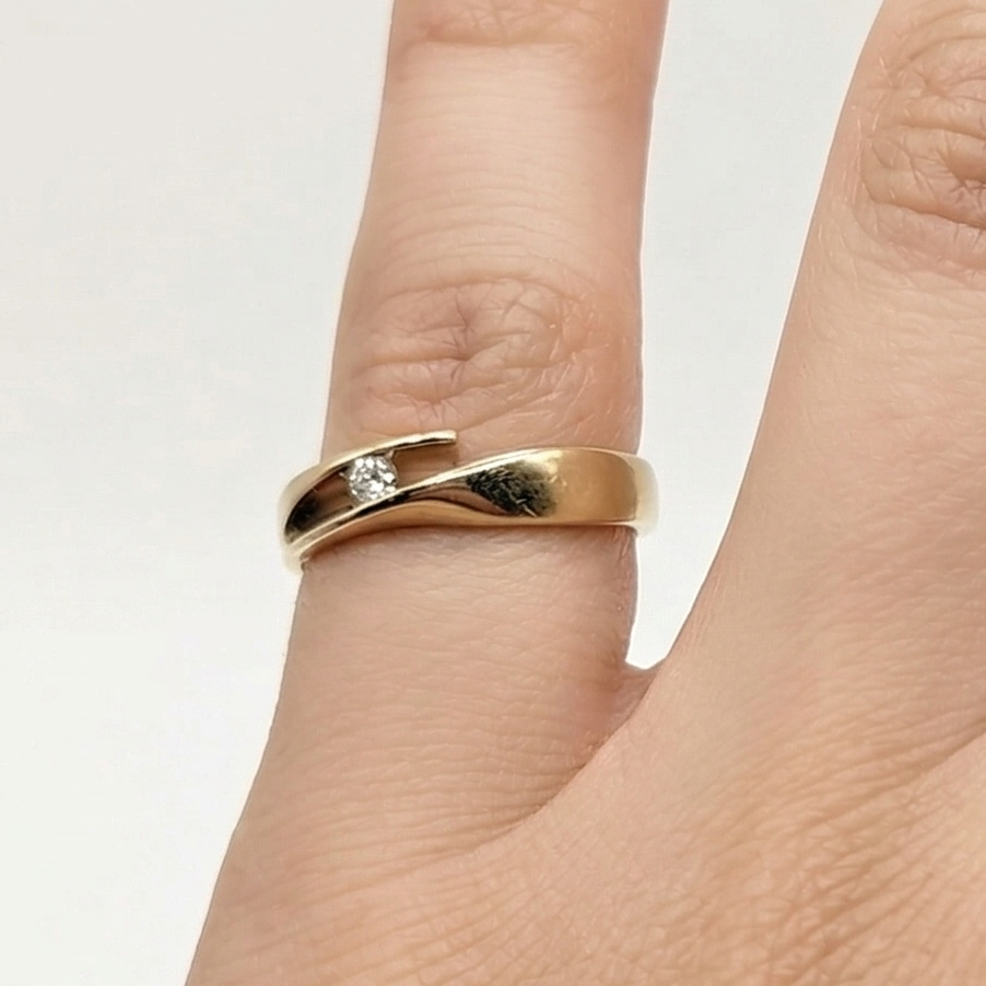 Bague en Or jaune et blanc 18 K - Taille 51 - 3.85 G