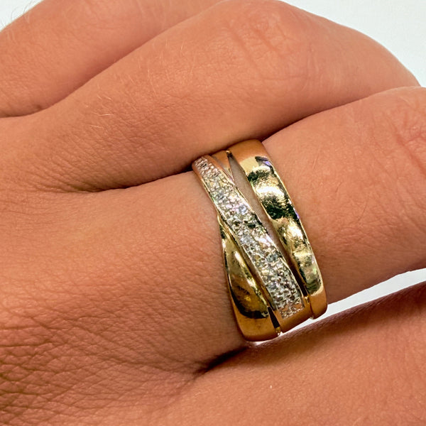 Bague en or jaune 18K - Taille 55