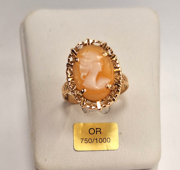 Bague Camée Or Jaune 18K Taille 50