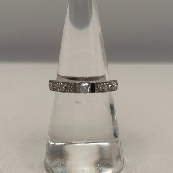 Bague Alliance Diamantée en Or Blanc 18K