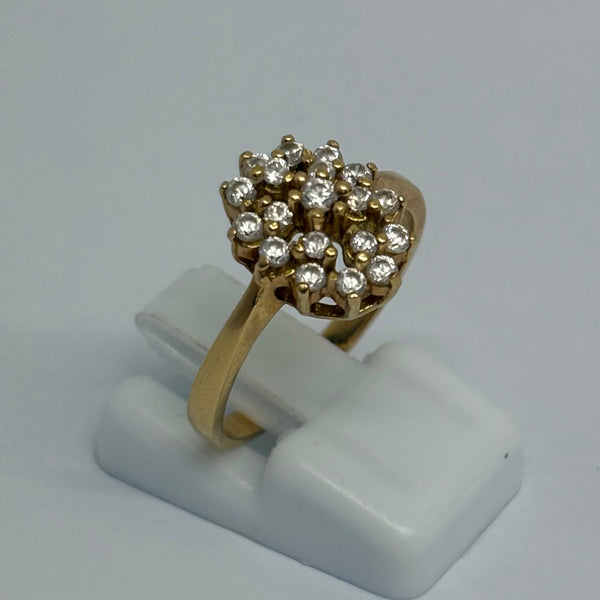 Superbe Bague Marguerite en Or Jaune 18K - Taille 54 - 3.95G