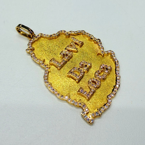 Pendentif Carte île Maurice Or Jaune 18k