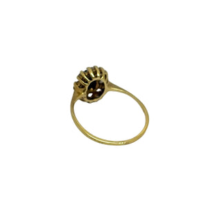 Bague Marguerite Or Jaune avec Oxyde de Zirconium et Saphir 18k