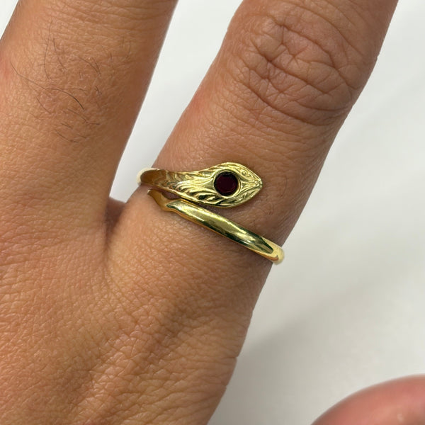 Bague serpent or jaune 18K - Taille 54