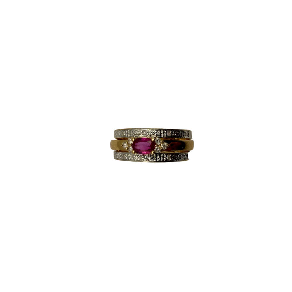 Bague en Or Jaune, Or Blanc 18K Taille-54