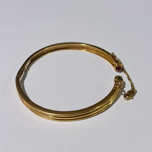 Bracelet Jonc en Or Jaune Diamants 18K - 19.35 Grs