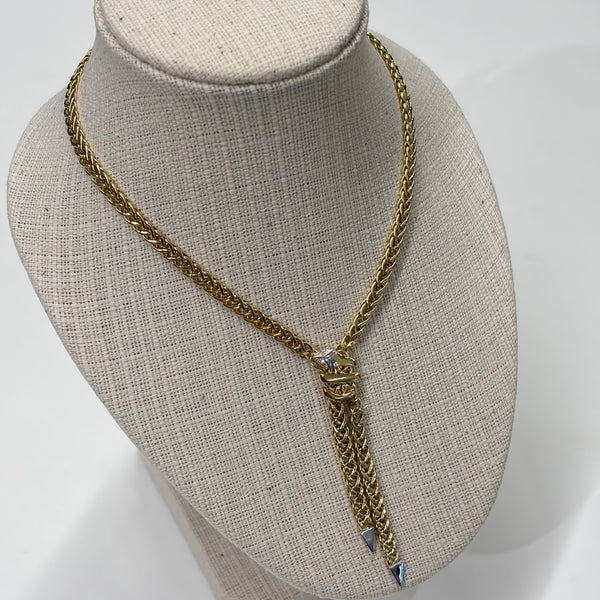 Collier Princesse en Or Jaune et Blanc 750/100