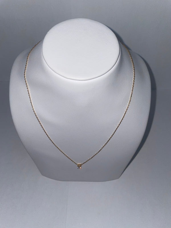 Collier Princesse en Or Jaune 18K avec Diamant 0.25 Carat