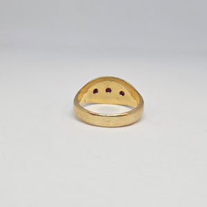 Bague en or jaune 18k avec rubis (9.52g, taille 62)