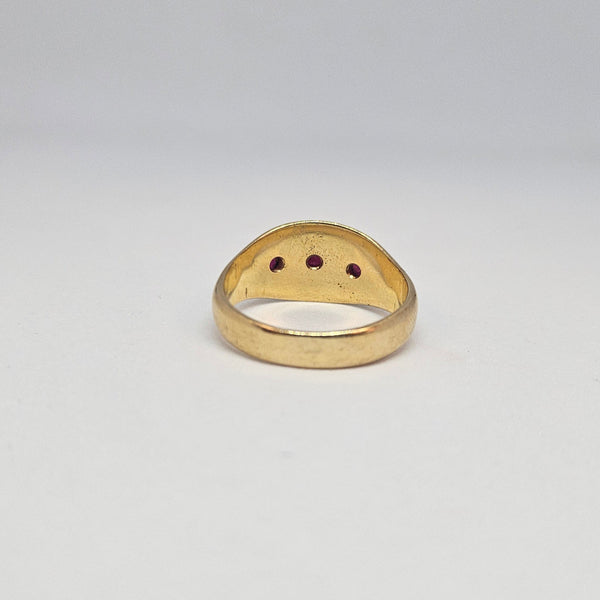 Bague en or jaune 18k avec rubis (9.52g, taille 62)